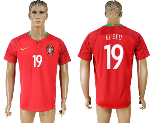 Portugal #19 Eliseu Home Soccer Country Jersey